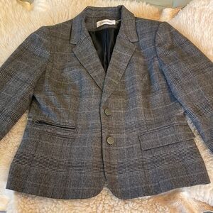 Calvin Klein Charcoal Checkered Blazer